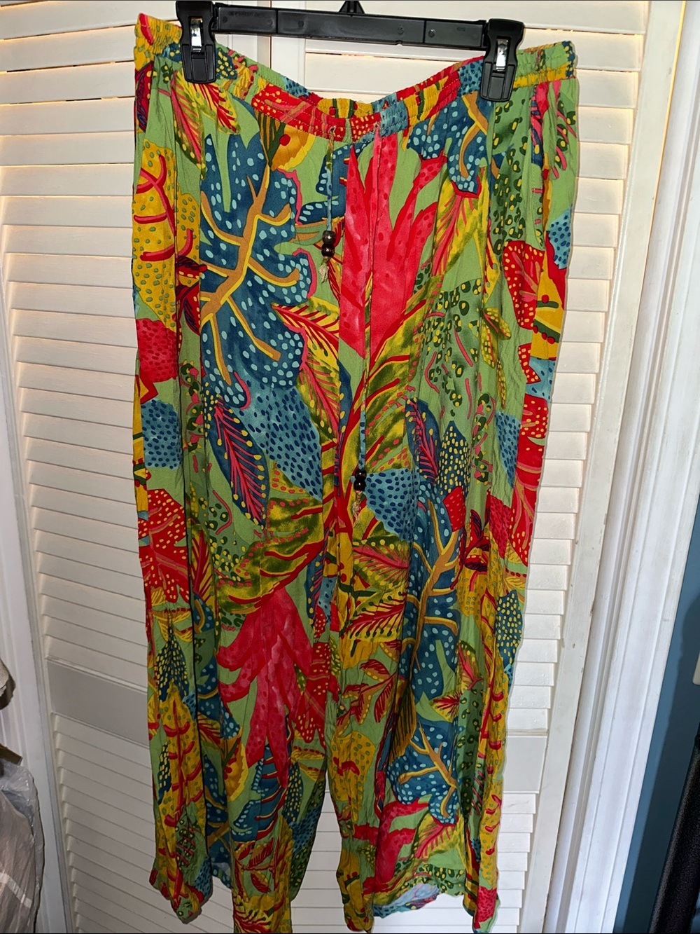 Christian Siriano Multicolor Tropical Leaf Wide-Leg Pants
